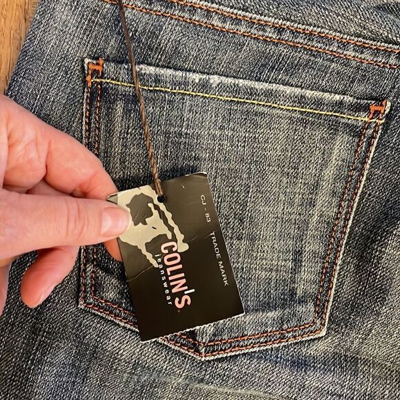 COLINS JEANS regular waist, distressed, flare jeans.  New with tags - Picture 7 of 10